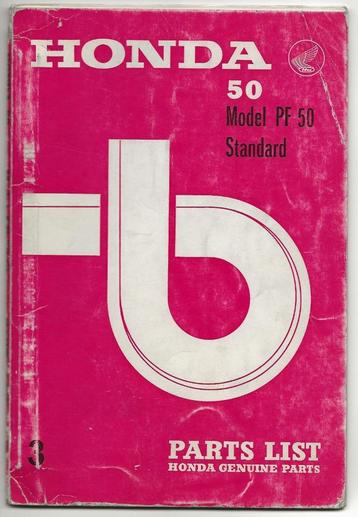 Honda PF50 parts list (1291z) bromfiets beschikbaar voor biedingen