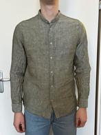 Mango Man groen linnen slim fit overhemd, maat M, Mango, Gedragen, Groen, Halswijdte 39/40 (M)