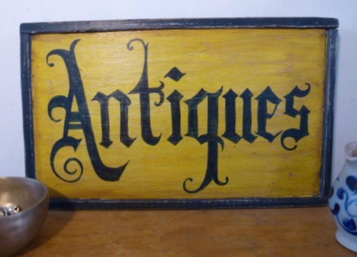 Handgeschilderd houten reclamebord/Antiques/antiek/reclame, Verzamelen, Merken en Reclamevoorwerpen, Zo goed als nieuw, Reclamebord