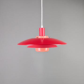 Hanglamp rood en roze, vintage lamp, deens design lamp beschikbaar voor biedingen