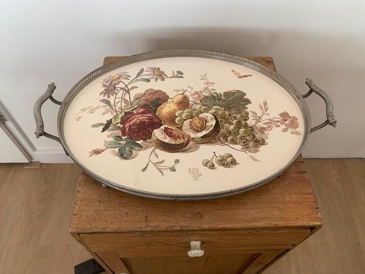 porseleinen dienblad met tinnenrand, Antiek en Kunst, Antiek | Porselein, Ophalen