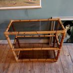 Lucky Vintage Bamboe Kast / rek  met Rookglas, Ophalen, Unknown, Unknown, Zo goed als nieuw