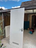 Hardhouten binnendeur met Kozijn, Doe-het-zelf en Verbouw, Ophalen, Gebruikt, 80 tot 100 cm, Buitendeur