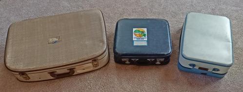 3 vintage, goed gebruikte, koffers, Antiek en Kunst, Curiosa en Brocante, Ophalen of Verzenden