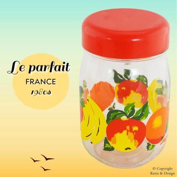 Vintage Le Parfait Glazen Pot met Rood Plastic Schroefdeksel beschikbaar voor biedingen