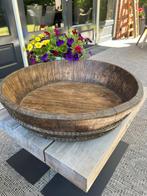 Grote houten olijfbak, Ophalen, Zo goed als nieuw, Rond, Hout