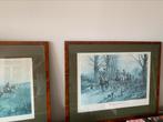 Schilderij prent paarden engeland george wright, Antiek en Kunst, Ophalen