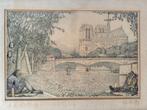 Litho 'Seine kade' Parijs van Jan Strube, Antiek en Kunst, Ophalen