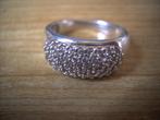 Een mooie Zilveren Ring met Zirkonia steentjes, Verzenden, Zilver, Ring