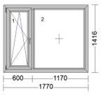 kunstof Veka kozijn h1416 x b1770, Ophalen, Kunststof, Raamkozijn, Zo goed als nieuw