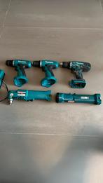 3 schroefmachines makita met zaklamp en haakse schroeftol, Ophalen of Verzenden, Gebruikt, Boor- en Schroefmachine, Variabele snelheid