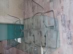 Eettafel ( tempered glass, italiaans design)met 4 stoelen, Ophalen, Gebruikt