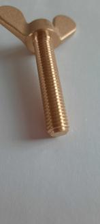 1-2-4-st. messing vleugelschroef of vleugelbout m6x40 mm, Ophalen of Verzenden, Nieuw