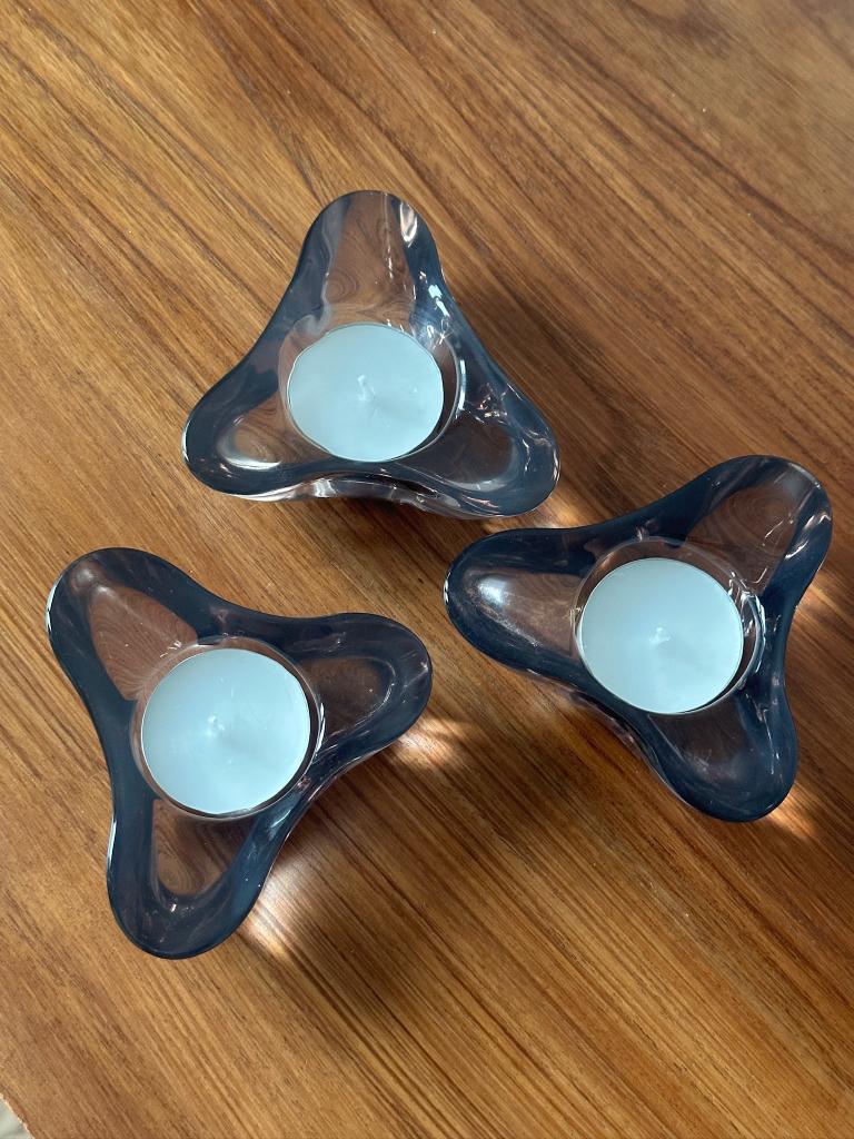 Stelton waxinelichthouders (3), Huis en Inrichting, Woonaccessoires | Kandelaars en Kaarsen, Gebruikt, Kandelaar, Minder dan 25 cm