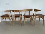 4x Carl Hansen CH33P, Huis en Inrichting, Stoelen, Ophalen, Wit, Zo goed als nieuw, Vier