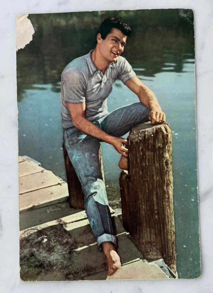 Fotokaart Filmster TONY CURTIS, Verzenden, 1960 tot 1980, Ongelopen, Sterren en Beroemdheden