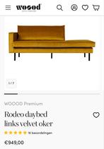 WOOOD Rodeo Daybed - Velvet Oker - 85x203x86, Ophalen, Nieuw, 75 tot 100 cm, Eenpersoons
