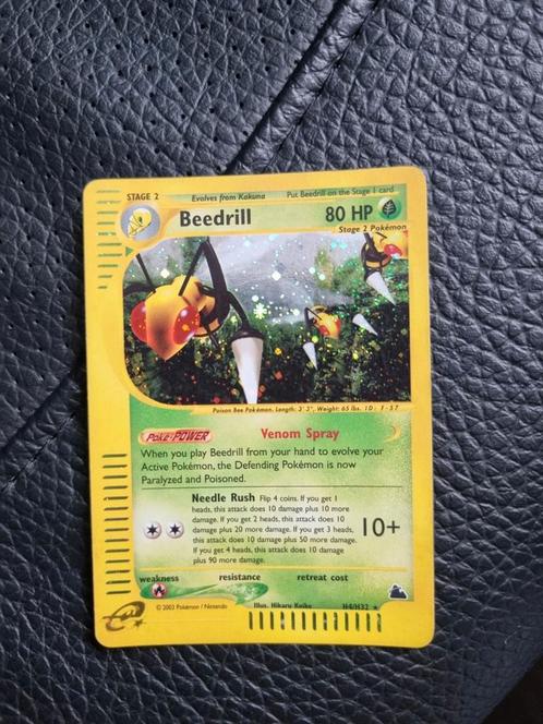 Beedrill H4/H32 Pokemon Skyridge holo, Hobby en Vrije tijd, Verzamelkaartspellen | Pokémon, Zo goed als nieuw, Booster, Foil, Ophalen of Verzenden
