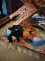 Houten olifant met tandjes, Antiek en Kunst, Kunst | Beelden en Houtsnijwerken, Ophalen of Verzenden