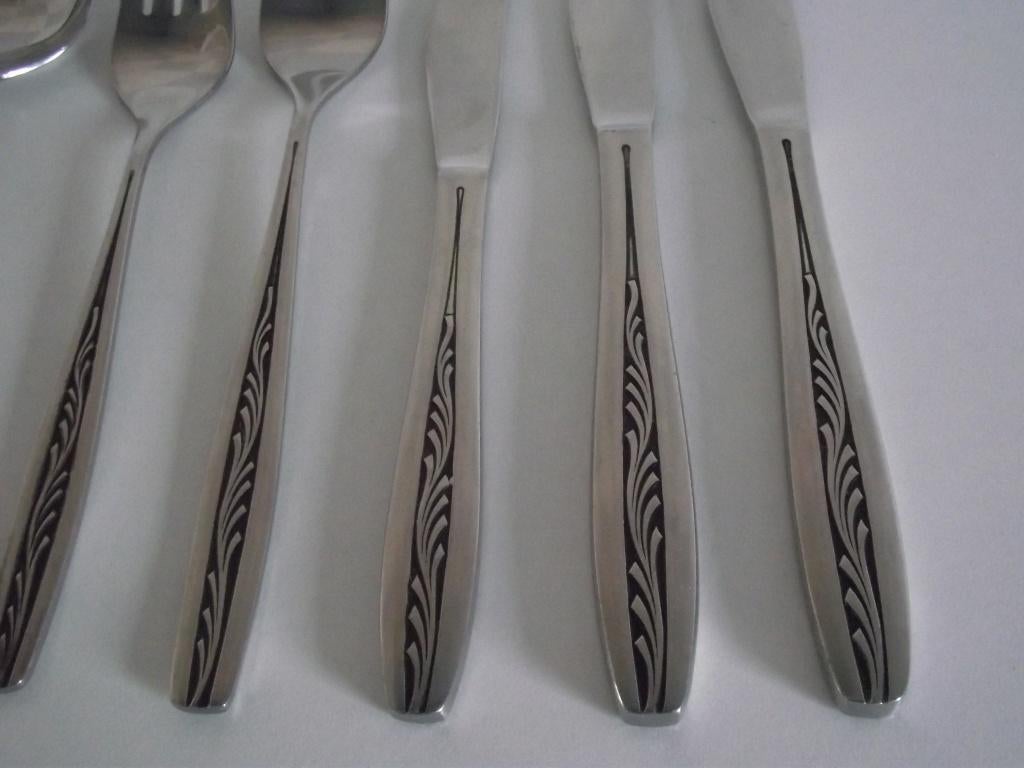 6 st Gero zilmeta 521 takje bestek + broodmes 1970-1985 p s, Antiek en Kunst, Antiek | Bestek, Ophalen of Verzenden