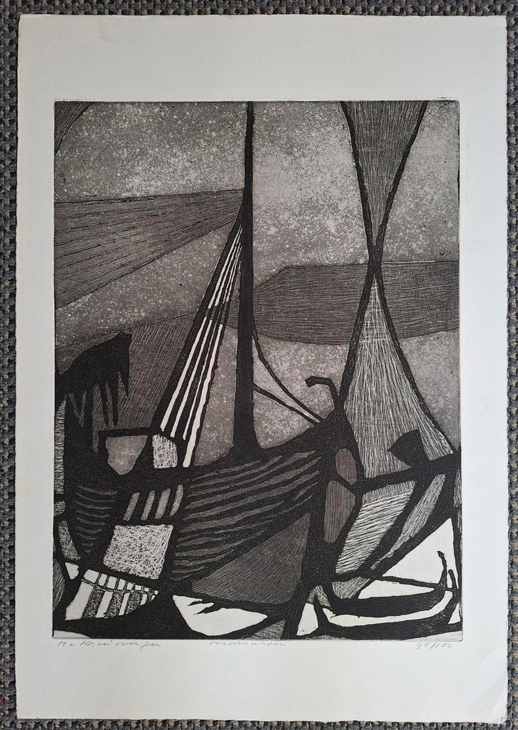Harry van Kruiningen ,ets/aquatint.Alleen ophalen., Antiek en Kunst, Kunst | Etsen en Gravures, Ophalen