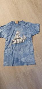 Lichtblauw shirt korte mouwen maat 116 met witte tijgers, Ophalen of Verzenden, Zo goed als nieuw, Jongen, Shirt of Longsleeve
