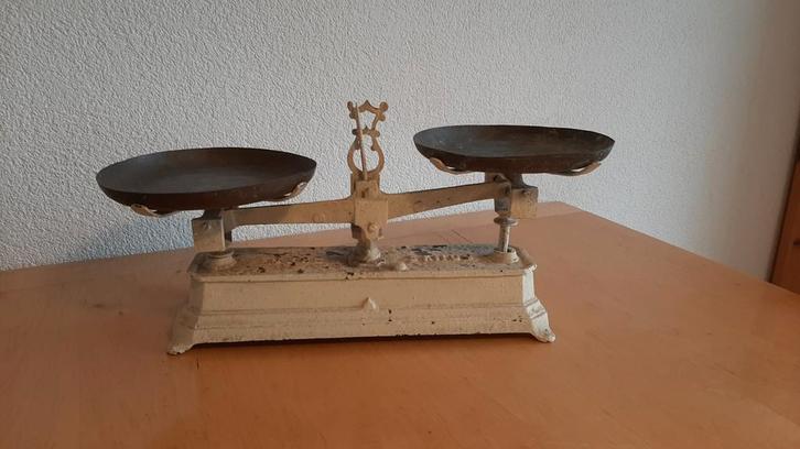 Antieke balans weegschaal Force 5 kg, Antiek en Kunst, Antiek | Overige Antiek, Ophalen