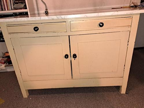 Vintage Kommode met marmer bovenblad, Huis en Inrichting, Kasten | Dressoirs, Gebruikt, 100 tot 150 cm, 25 tot 50 cm, Met lade(s)