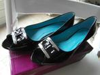 zwart vintage lak schoen mt 40 sleehakje als nieuw, Schoenen met lage hakken, Zwart, Ophalen of Verzenden, Zo goed als nieuw
