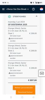 3 tickets F1 Grand Prix Oostenrijk, Ophalen, Nieuw, Formule 1