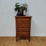 Vintage houten ladekastje Queen Ann ladekast nachtkastje 303, Valkenswaard, Gebruikt, Info@flashbackfurniture.nl, Eikenhout