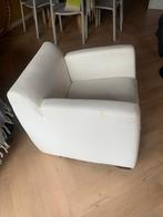 Witte leren fauteuil - gratis af te halen, Huis en Inrichting, Ophalen, Gebruikt, Leer, 75 tot 100 cm