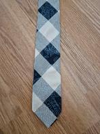 Lichtgeel met zwart geblokte stropdas - 100% katoen, Kleding | Heren, Stropdassen, Ophalen of Verzenden, Zwart, Met patroon