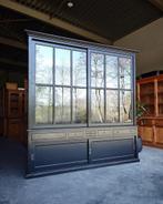 Hoge zwart notariskast | buffetkast schuifdeuren #1979, Huis en Inrichting, Kasten | Buffetkasten, 200 cm of meer, Ophalen of Verzenden
