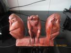 ART DECO HOUTEN BEELDJE -APEN- HOREN, ZIEN EN ZWIJGEN -C1935, Antiek en Kunst, Ophalen of Verzenden