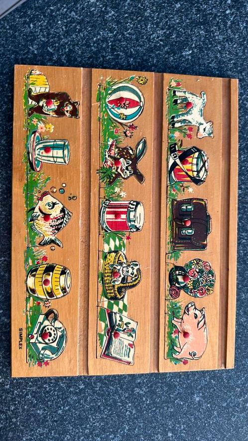Houten knopjes puzzel simplex, Verzamelen, Speelgoed, Gebruikt, Ophalen of Verzenden
