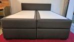 Top kwaliteit Karlsson Autentik boxspring inclusief topper!!, 210 cm, Bruin, Tweepersoons, Zo goed als nieuw