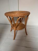 Rieten tafeltje, Minder dan 55 cm, Rond, Zo goed als nieuw, Hout
