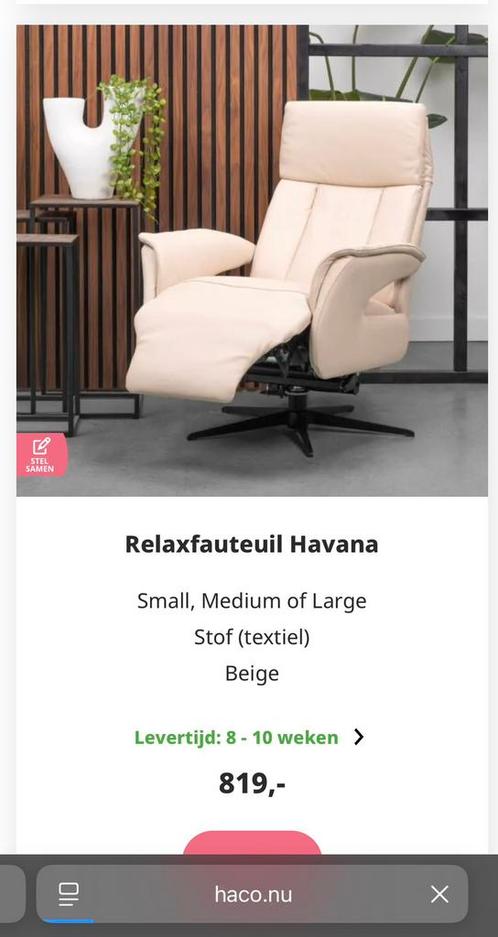 Beweegbare relax fauteuil, Huis en Inrichting, Fauteuils, Zo goed als nieuw, Ophalen