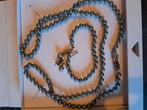 Grijze parelketting 3 delig.€35, Ophalen of Verzenden, Zo goed als nieuw, Grijs, Overige materialen