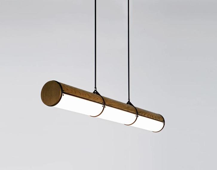 Roll + Hill Woody Endless Straight - Dia. 15 x 140 cm ZGAN, Huis en Inrichting, Lampen | Hanglampen, Zo goed als nieuw, 75 cm of meer