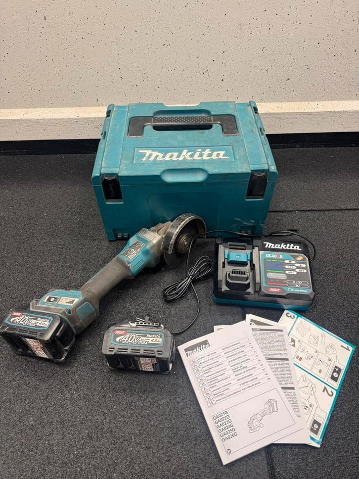 Makita GA023G Slijptol Haakse slijper AWS XGT 40V MAX, Doe-het-zelf en Verbouw, Gereedschap | Slijpmachines, Zo goed als nieuw