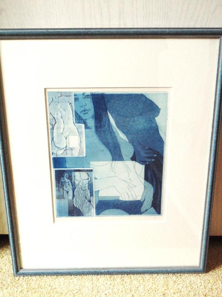 Goede ets  "Naakt"   uit 1975  van Jan Michielsen, Antiek en Kunst, Kunst | Etsen en Gravures, Ophalen of Verzenden