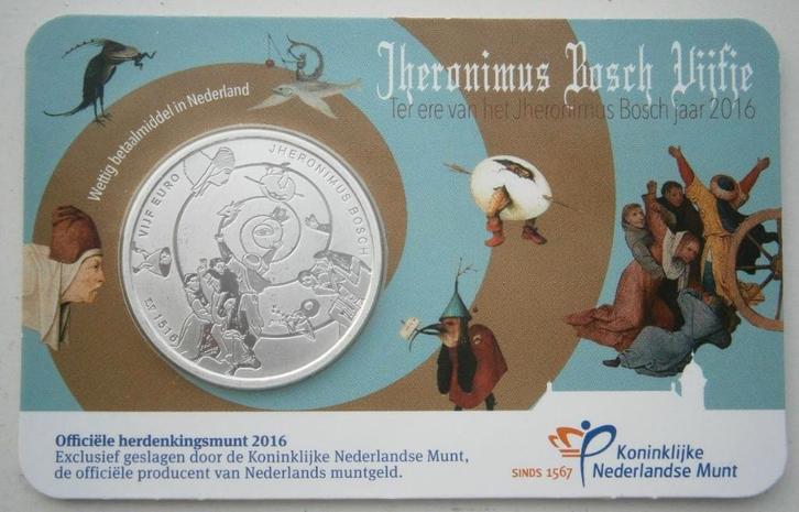 Jheronimus Bosch Vijfje, Postzegels en Munten, Munten | Nederland, Losse munt, Euro's, Koningin Beatrix, Ophalen of Verzenden