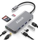 Abask 8-in-1 USB-C Hub Adapter, Ophalen of Verzenden, Nieuw, USB-hub, Laptop