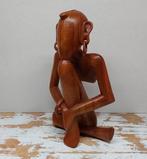 Houten sculptuur,  beeld, de Denker, Antiek en Kunst, Ophalen of Verzenden