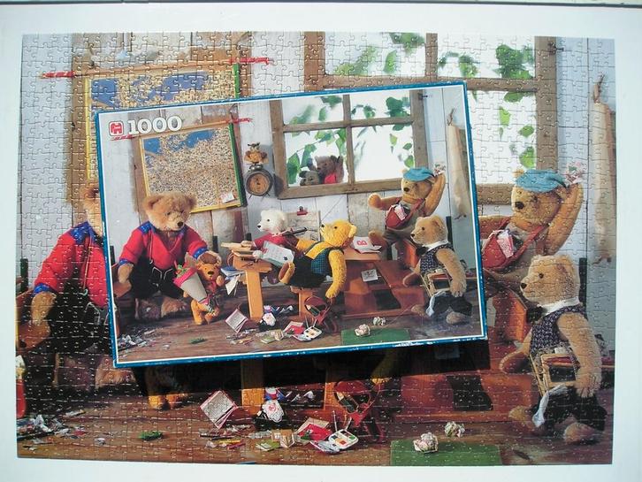 Het Berenklasje - puzzel Jumbo 1000 st, Hobby en Vrije tijd, Denksport en Puzzels, Gebruikt, Legpuzzel, 500 t/m 1500 stukjes, Ophalen of Verzenden