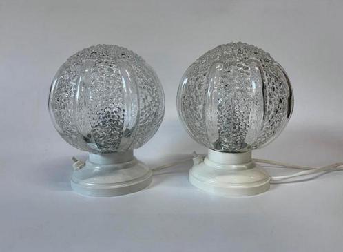 Vintage bedlamp Helena Tynell bubbleglas mid century, Huis en Inrichting, Lampen | Tafellampen, Gebruikt, Minder dan 50 cm, Glas
