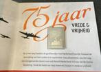 Zilveren postzegel 75 jaar Vrede en Vrijheid oplage 5000 st, Postzegels en Munten, Postzegels | Nederland, Ophalen of Verzenden