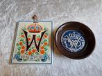 Koningin Wilhelmina jubileum tegels wanddecoraties, Gebruikt, Ophalen of Verzenden